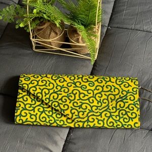 African print clutch purse